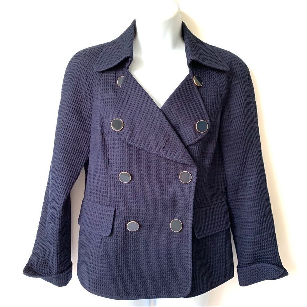 Talbot’s Navy Cotton Waffle Weave Jacket